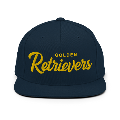 Golden Retrievers Retro Snapback, Embroidered Print