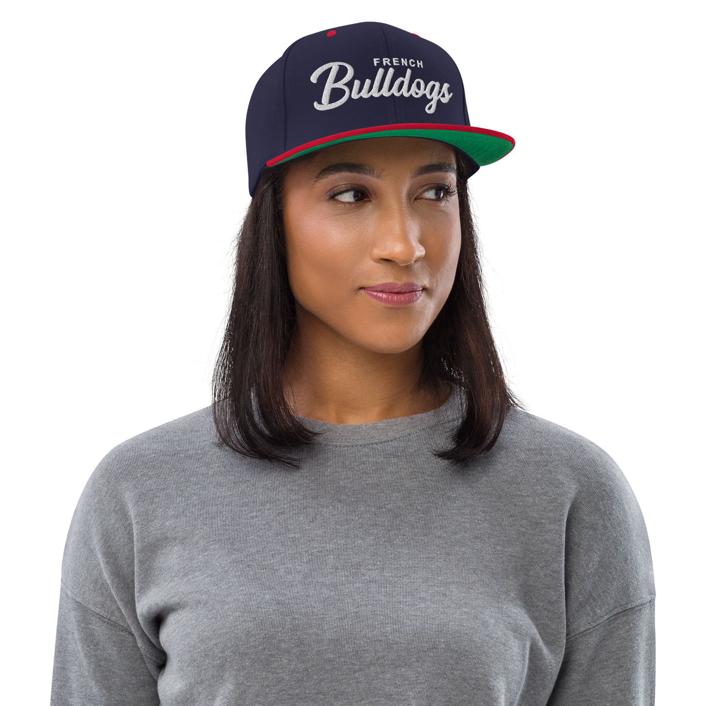 French Bulldogs Retro Snapback, Embroidered Print