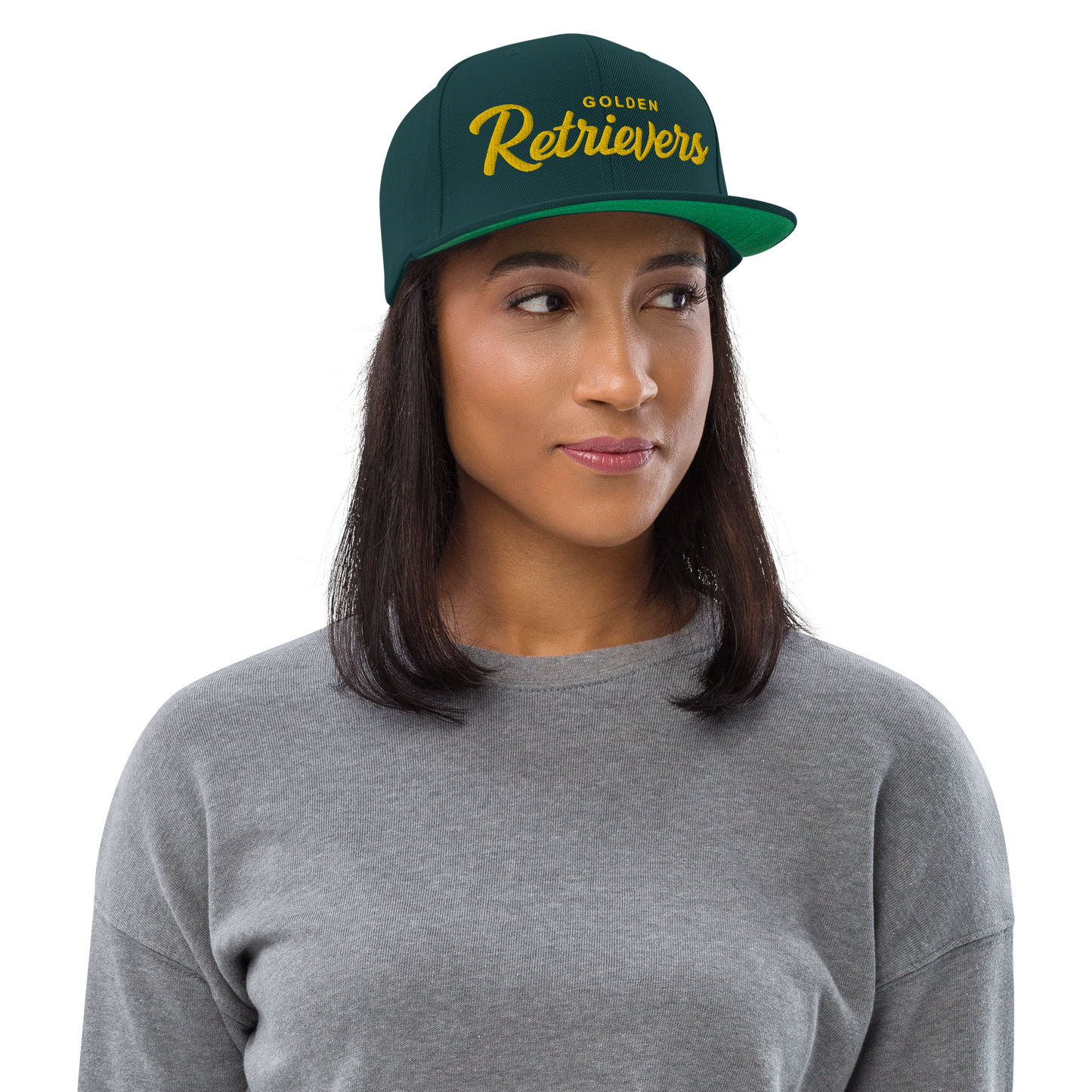 Golden Retrievers Retro Snapback, Embroidered Print